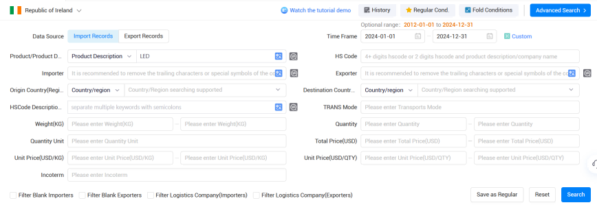 爱尔兰海关数据,海关数据,腾博会官网海关数据
